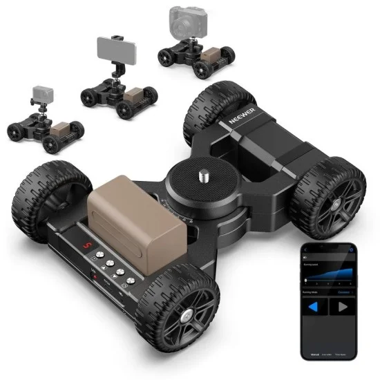 neewer dl400  electric motorized video dolly _ black